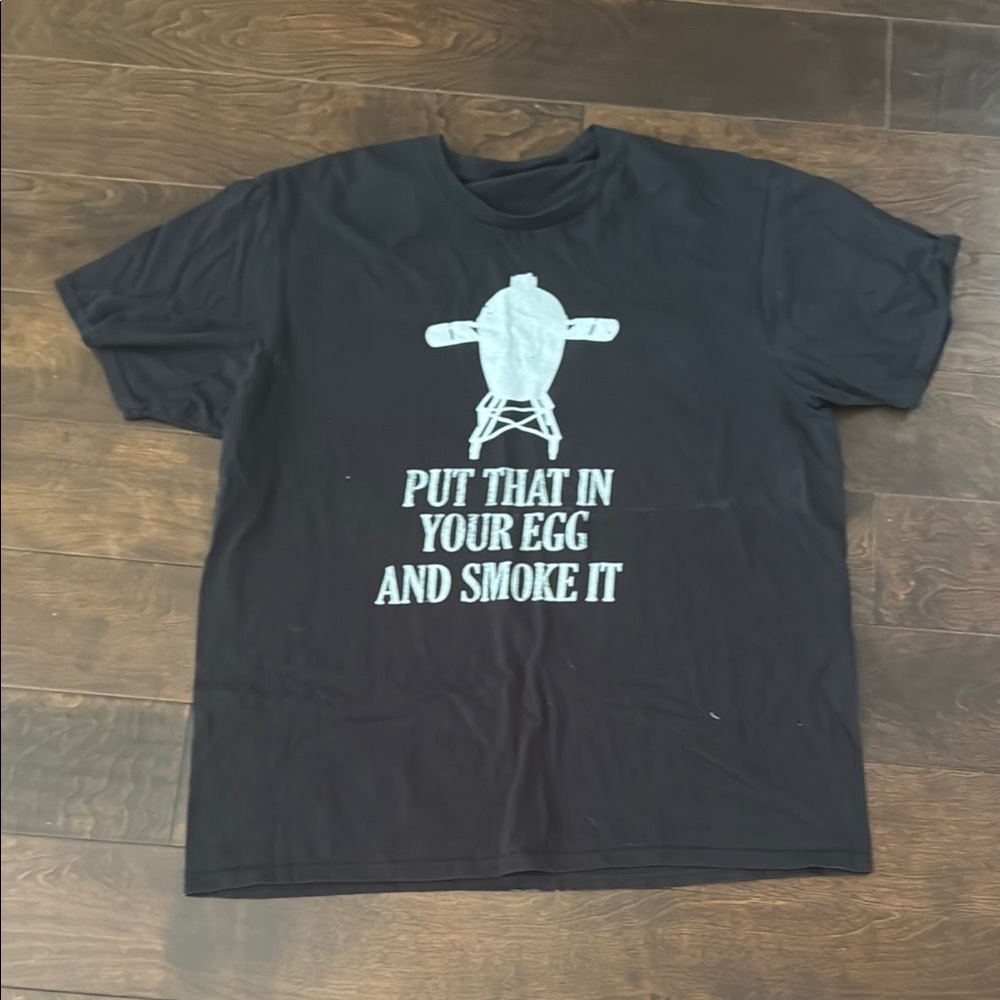 Green Egg or Smoker Themed Black Graphic T-Shirt PRICE DROP!